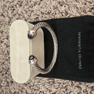 David Yurman Silver and Black Cable Bracelet